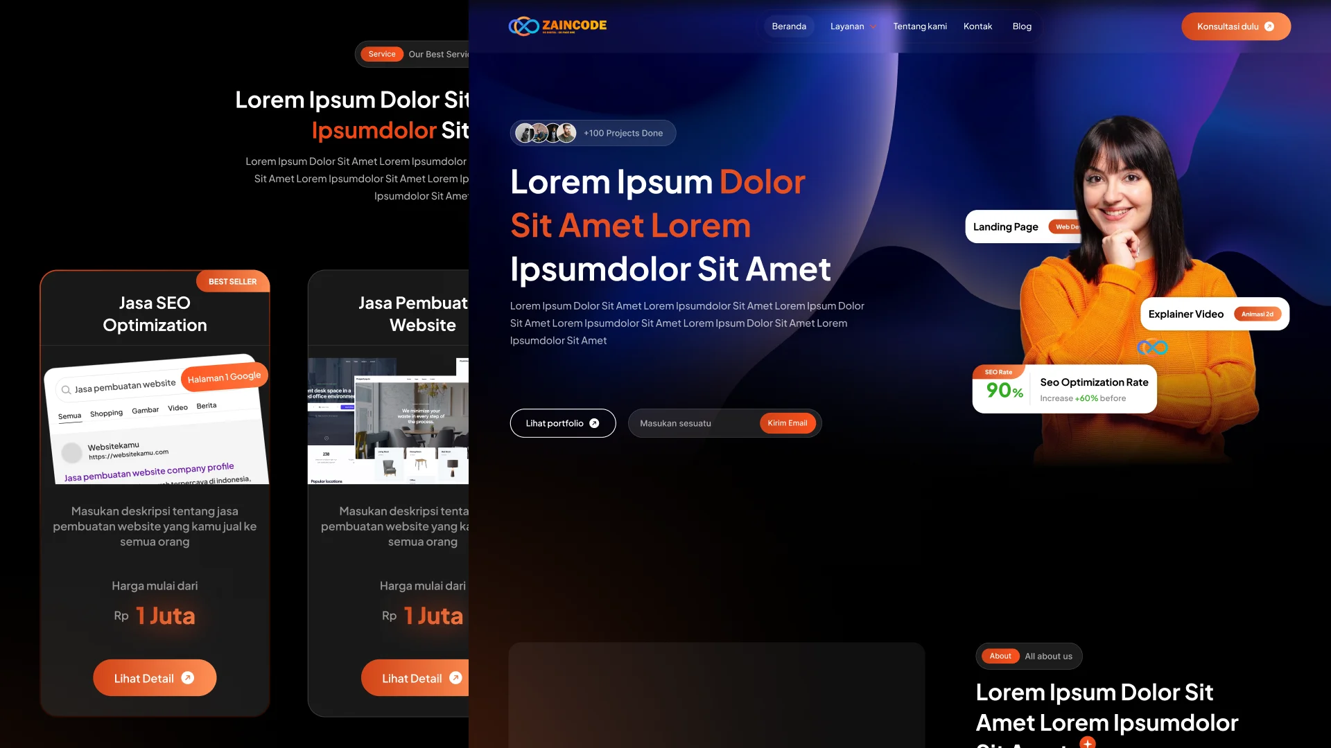 Portfolio website Zaincodex
